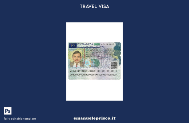 modello di visto Schengen per la Svezia in stile verificato